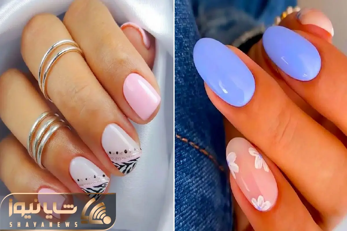 ناخن های پاستیلی ترند بهار 2025/ ناخن هایی به قشنگی ابرهای بهاری و شکوفه های صورتی